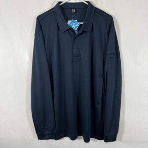 MAGCOMSEN Long Sleeve Polo Shirt Mens Size 2XL XXL Navy Blue Golf Workwear NWT